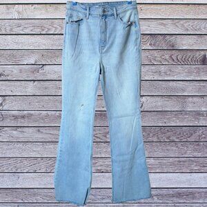 Old Navy Flare Women's Size 8 Raw Hem Light Blue Denim Jeans READ